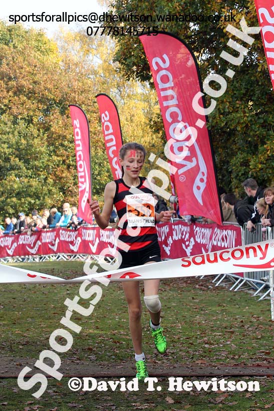 Girls under-13s, National Cross Country Relays, Berry Park, Mansfield. Photo: David T. Hewitson/Sports for All Pics